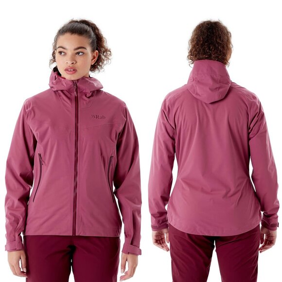 Rab Women’s Kinetic 2.0 Softshell Hooded Jacket in Beluga Raspberry Pink, S - Picture 2 of 12